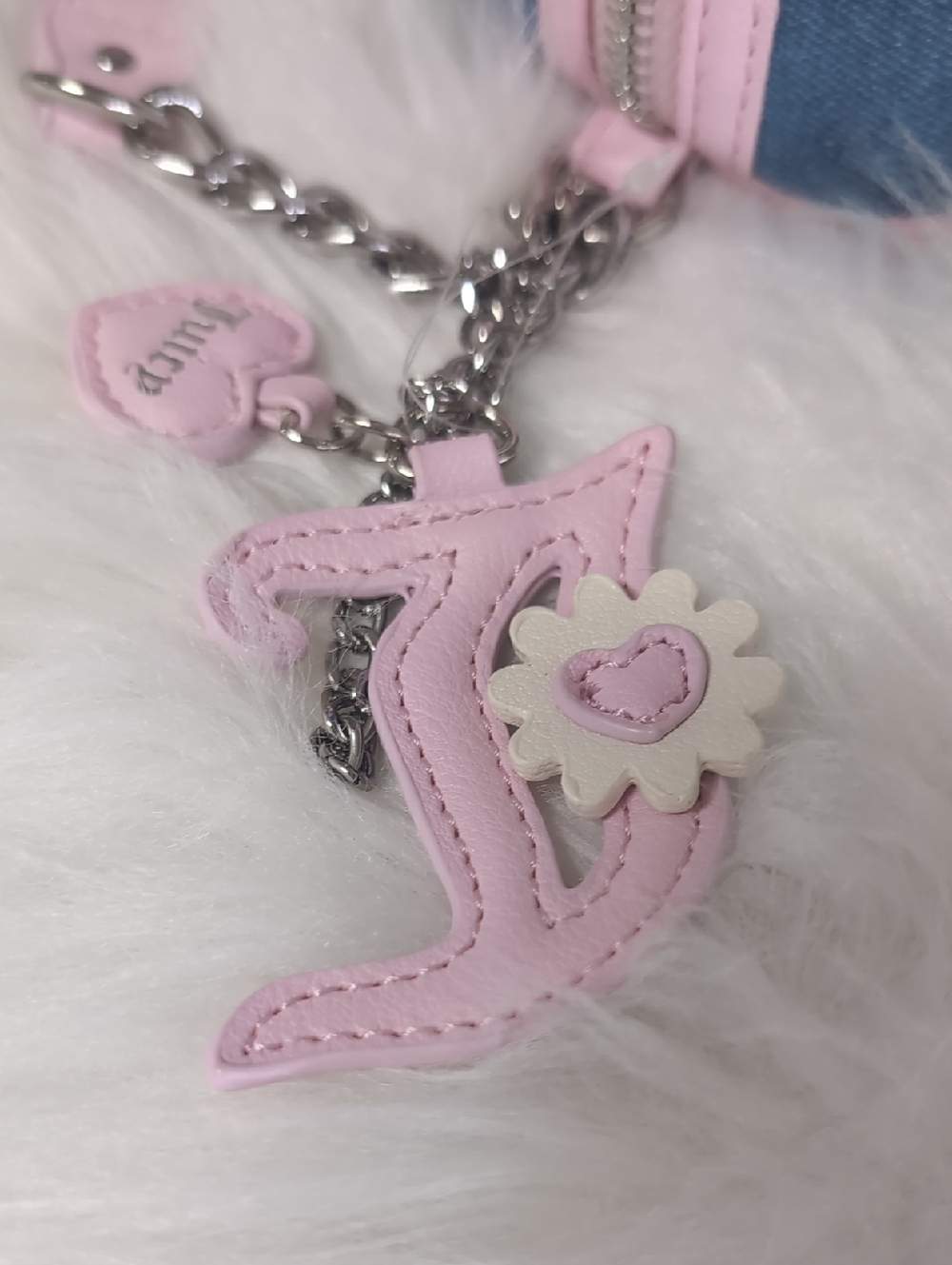 Juicy Couture Denim Pink Daisy Barrell Bag with JC Charm & Butterfly Detail 🦋 - Picture 10 of 16